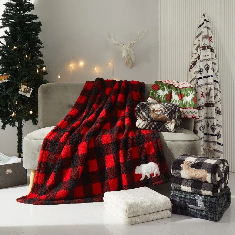Cotton blankets for breathability and a lightweight feelCotton blankets for breathability and a lightweight feelDearfoams Plaid Printed Plush Throw 50" x 70" with Felt Applique Cotton blankets for breathability and a lightweight feelCotton blankets for breathability and a lightweight feelDearfoams Plaid Printed Plush Throw 50" x 70" with Felt Applique
