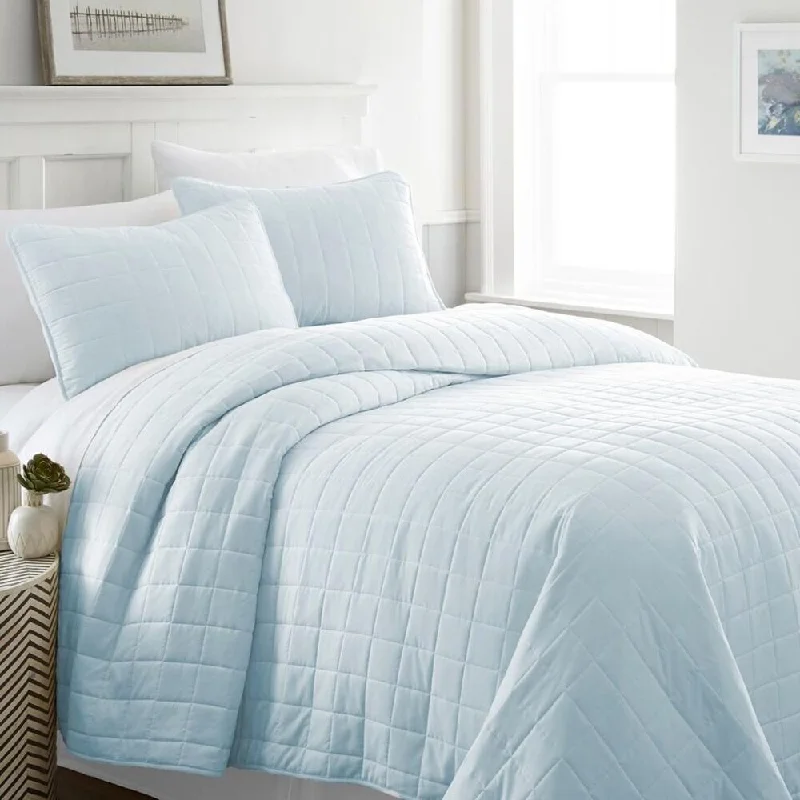 Wool blankets with natural warmth and insulationWool blankets with natural warmth and insulation3pc Full/Queen Quilted Coverlet Set Softest Square Pale Blue