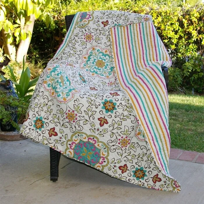 Rayon from bamboo blankets for a silky and breathable feelRayon from bamboo blankets for a silky and breathable feelDaily Boutik 100% Cotton Throw Quilt Blanket with Bohemian Style Floral Pattern Rayon from bamboo blankets for a silky and breathable feelRayon from bamboo blankets for a silky and breathable feelDaily Boutik 100% Cotton Throw Quilt Blanket with Bohemian Style Floral Pattern