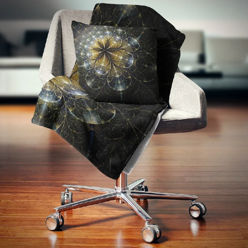 Recycled polyester blankets for an eco - conscious optionRecycled polyester blankets for an eco - conscious optionDesignart 'Large Mystic Golden Fractal Flower' Floral Throw Blanket Recycled polyester blankets for an eco - conscious optionRecycled polyester blankets for an eco - conscious optionDesignart 'Large Mystic Golden Fractal Flower' Floral Throw Blanket