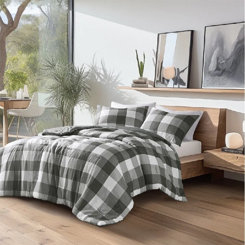 Linen blankets with a rustic and textured lookLinen blankets with a rustic and textured look3pc Twin/ Twin XL Checked Reversible Comforter Set Charcoal Grey Linen blankets with a rustic and textured lookLinen blankets with a rustic and textured look3pc Twin/ Twin XL Checked Reversible Comforter Set Charcoal Grey