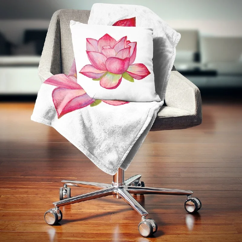 Recycled polyester blankets for an eco - conscious optionRecycled polyester blankets for an eco - conscious optionDesignart 'Pink Lotus Watercolor Illustration' Flower Throw Blanket