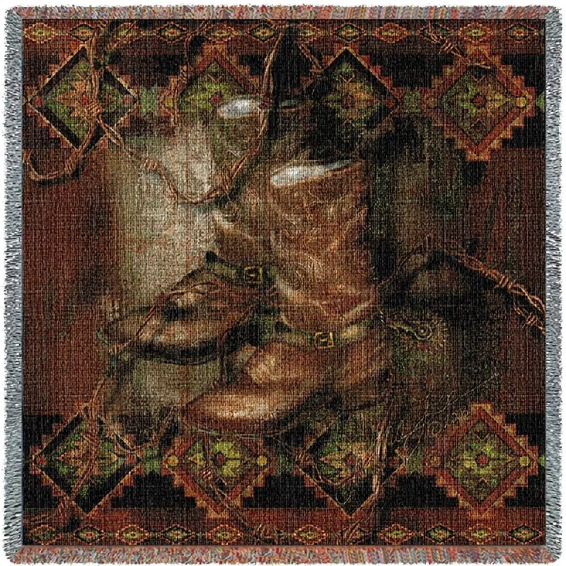 Linen blankets with a rustic and textured lookLinen blankets with a rustic and textured lookWestern Boot Small Blanket