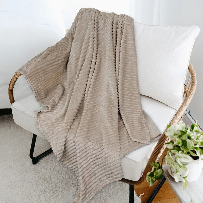 Cashmere blankets for ultimate softness and luxuryCashmere blankets for ultimate softness and luxury90" x 90" Throw Stripe Flannel Fleece Blanket Taupe