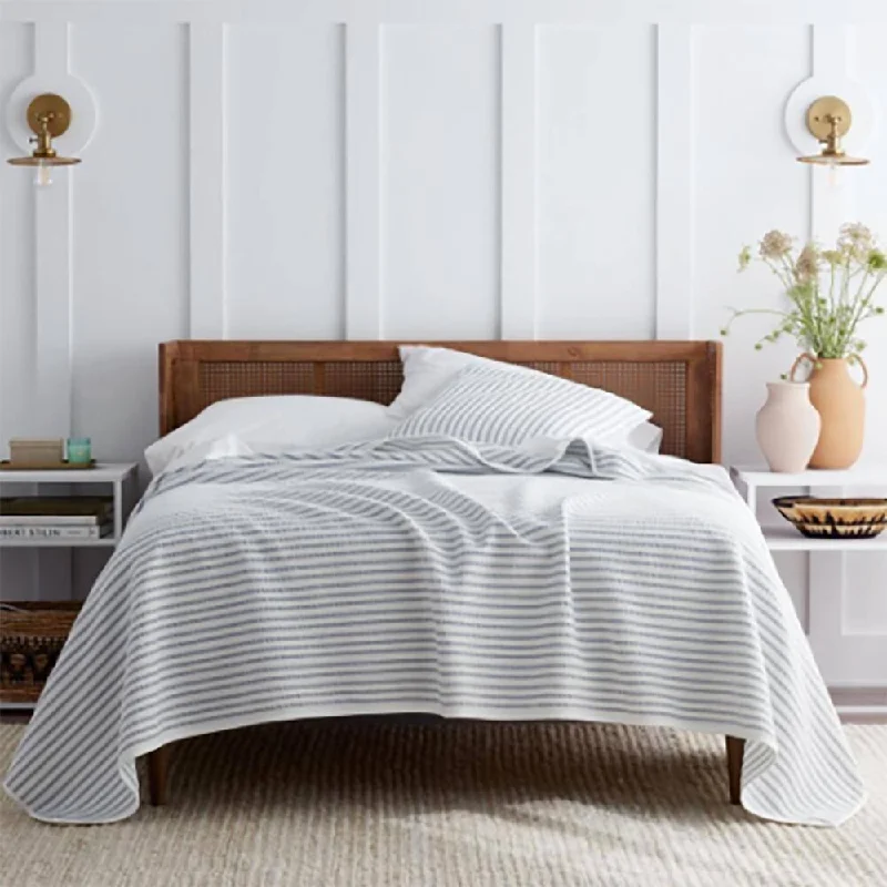 Microfiber blankets that are durable and easy to care forMicrofiber blankets that are durable and easy to care forFull/Queen Stripe Cotton Blanket Dusty Blue