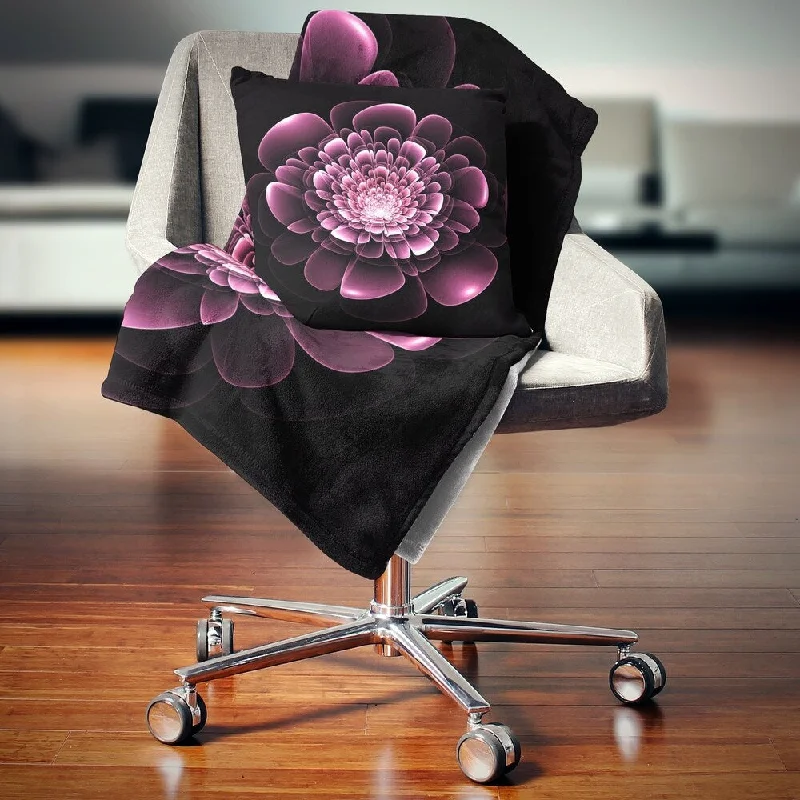 Recycled polyester blankets for an eco - conscious optionRecycled polyester blankets for an eco - conscious optionDesignart 'Purple Glossy Typical Fractal Flower' Floral Throw Blanket