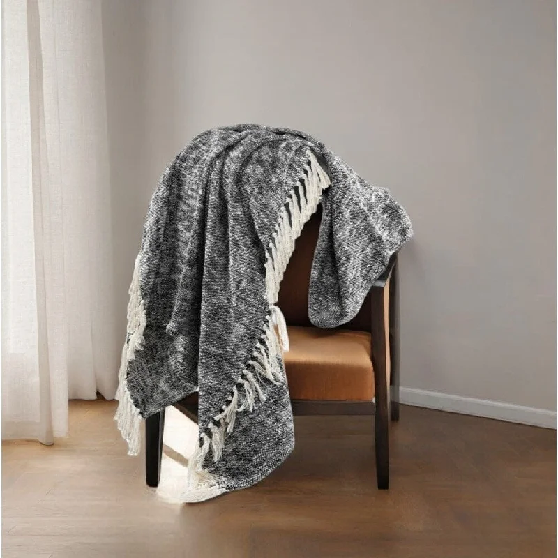 Chenille blankets with a thick and fuzzy textureChenille blankets with a thick and fuzzy texture50" X 60" Black and White Woven Cotton Throw Blanket with Fringe Chenille blankets with a thick and fuzzy textureChenille blankets with a thick and fuzzy texture50" X 60" Black and White Woven Cotton Throw Blanket with Fringe