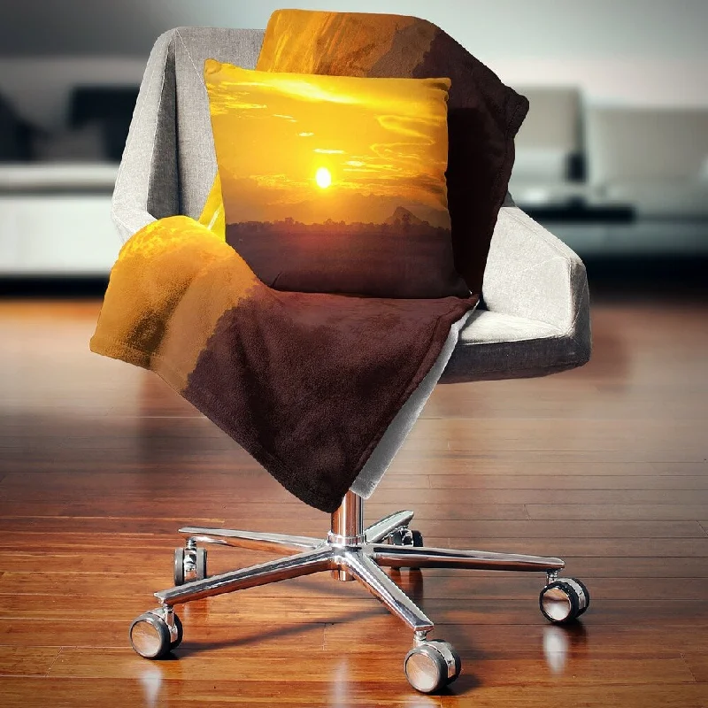 Recycled polyester blankets for an eco - conscious optionRecycled polyester blankets for an eco - conscious optionDesignart 'Bright Yellow Sunset in Sri Lanka' Landscape Fleece Throw Blanket
