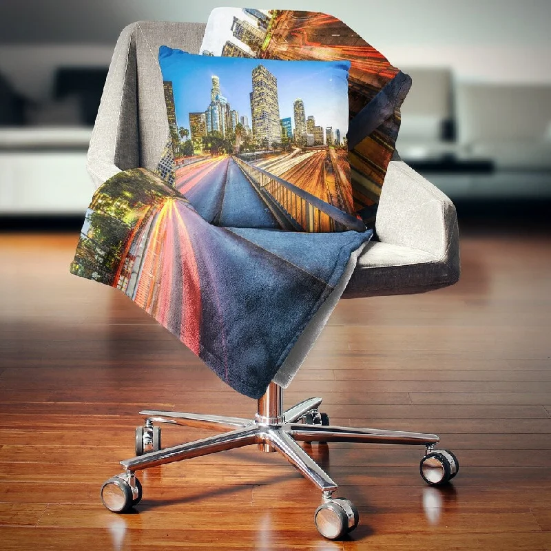 Silk blankets with a smooth and elegant touchSilk blankets with a smooth and elegant touchDesignart 'Downtown LA with Traffic Trail' Cityscape Throw Blanket Silk blankets with a smooth and elegant touchSilk blankets with a smooth and elegant touchDesignart 'Downtown LA with Traffic Trail' Cityscape Throw Blanket