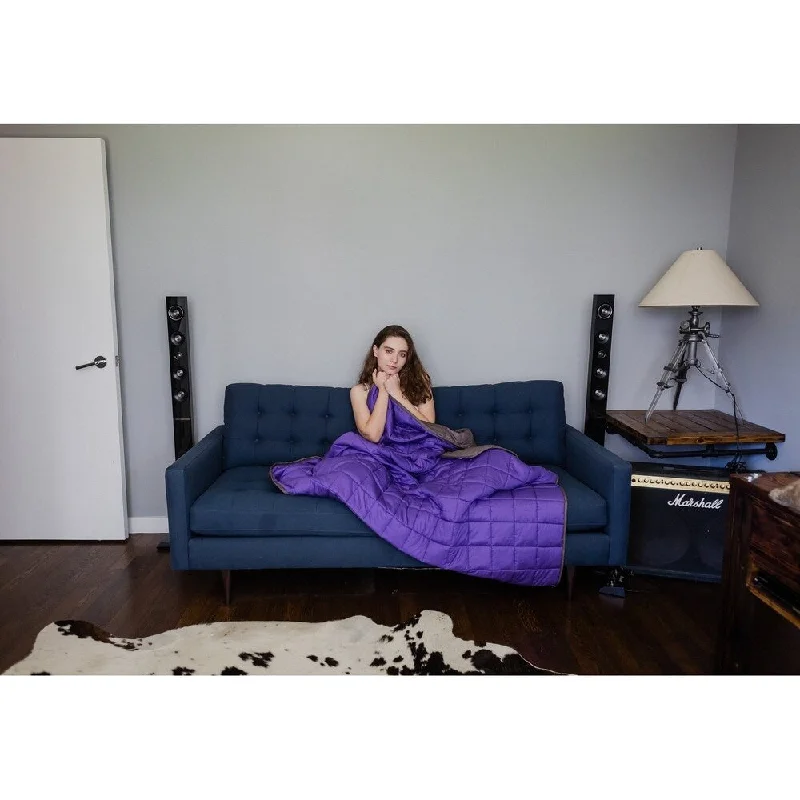 Rayon from bamboo blankets for a silky and breathable feelRayon from bamboo blankets for a silky and breathable feelCMFRT Purple/Grey Weighted Blanket for Adults 16 - 25 lbs Rayon from bamboo blankets for a silky and breathable feelRayon from bamboo blankets for a silky and breathable feelCMFRT Purple/Grey Weighted Blanket for Adults 16 - 25 lbs