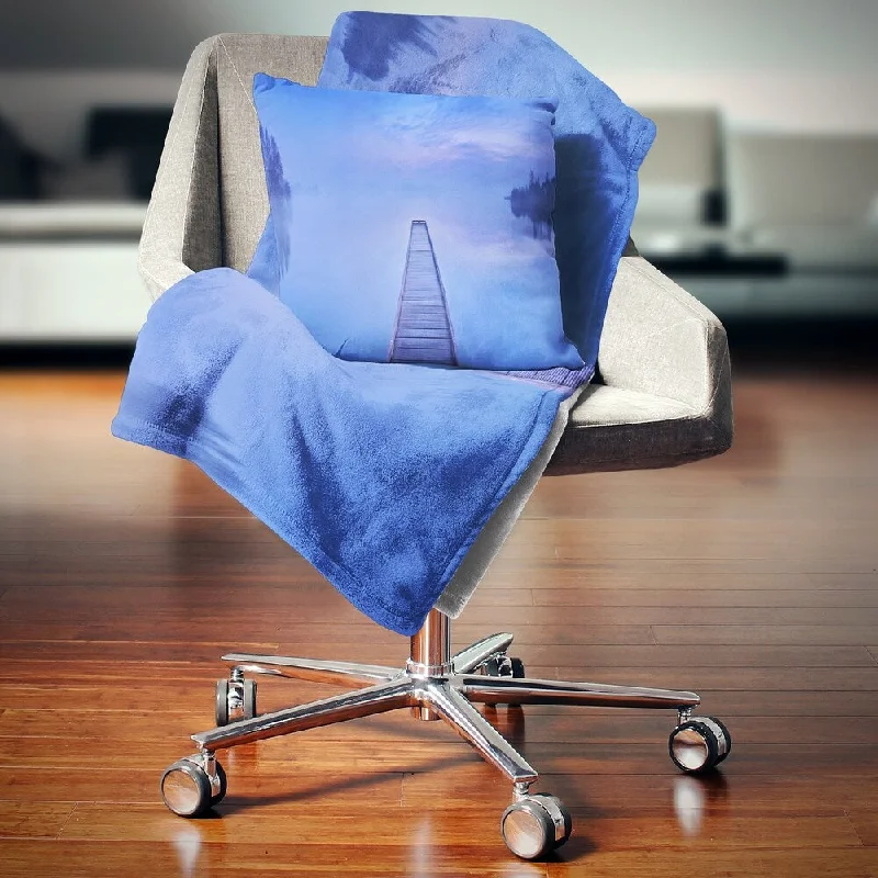 Rayon from bamboo blankets for a silky and breathable feelRayon from bamboo blankets for a silky and breathable feelDesignart 'Jetty at Blue Dawn Panorama' Bridge Throw Blanket Rayon from bamboo blankets for a silky and breathable feelRayon from bamboo blankets for a silky and breathable feelDesignart 'Jetty at Blue Dawn Panorama' Bridge Throw Blanket