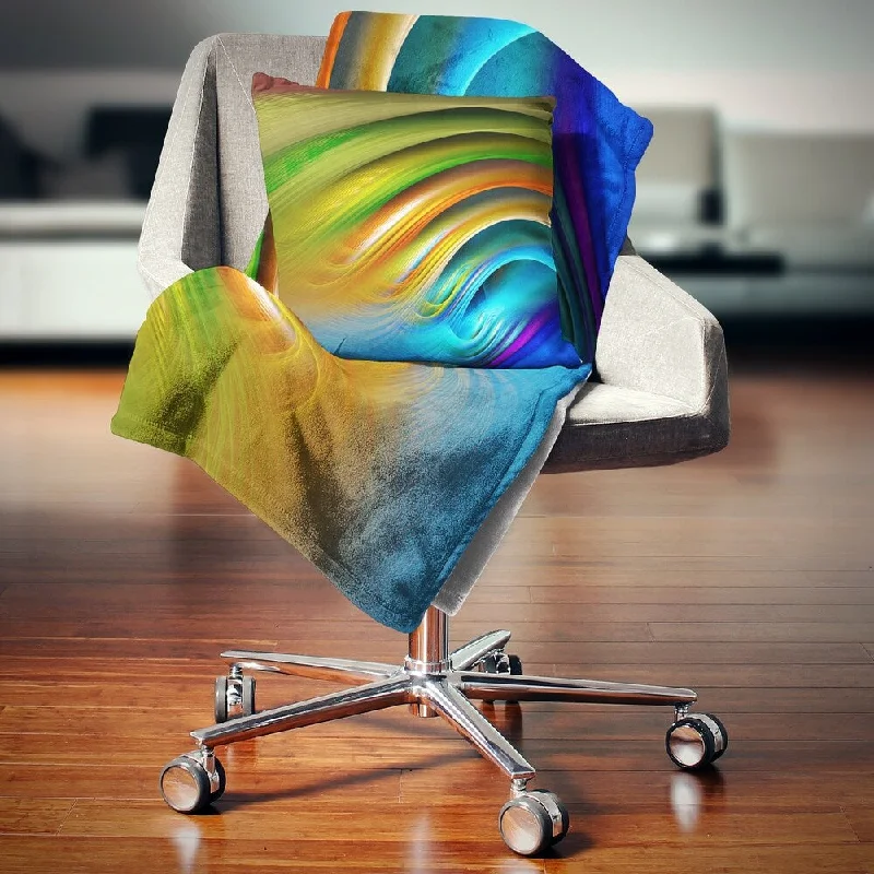 Mohair blankets with a unique sheen and softnessMohair blankets with a unique sheen and softnessDesignart 'Colorful Fractal Water Ripples' Abstract Throw Blanket