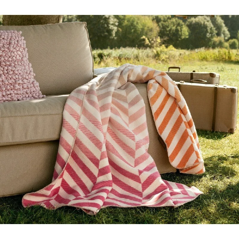 Recycled polyester blankets for an eco - conscious optionRecycled polyester blankets for an eco - conscious optionIBENA Sorrento Pastel Chevron Jacquard Throw - Orange/Pink/Ivory Recycled polyester blankets for an eco - conscious optionRecycled polyester blankets for an eco - conscious optionIBENA Sorrento Pastel Chevron Jacquard Throw - Orange/Pink/Ivory