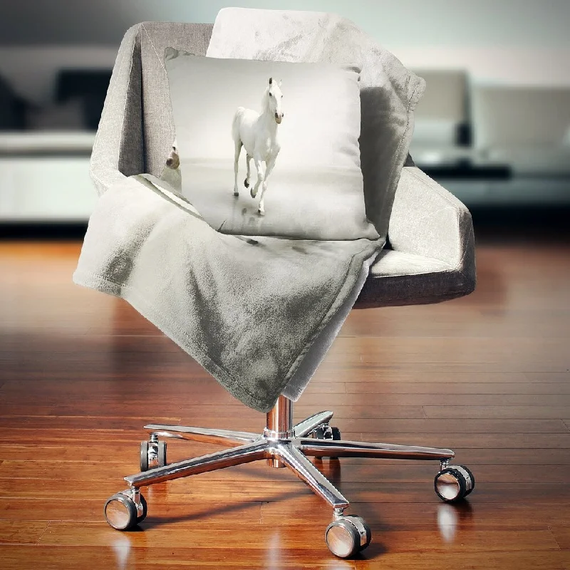 Rayon from bamboo blankets for a silky and breathable feelRayon from bamboo blankets for a silky and breathable feelDesignart 'Beautiful White Horse Running' Animal Throw Blanket