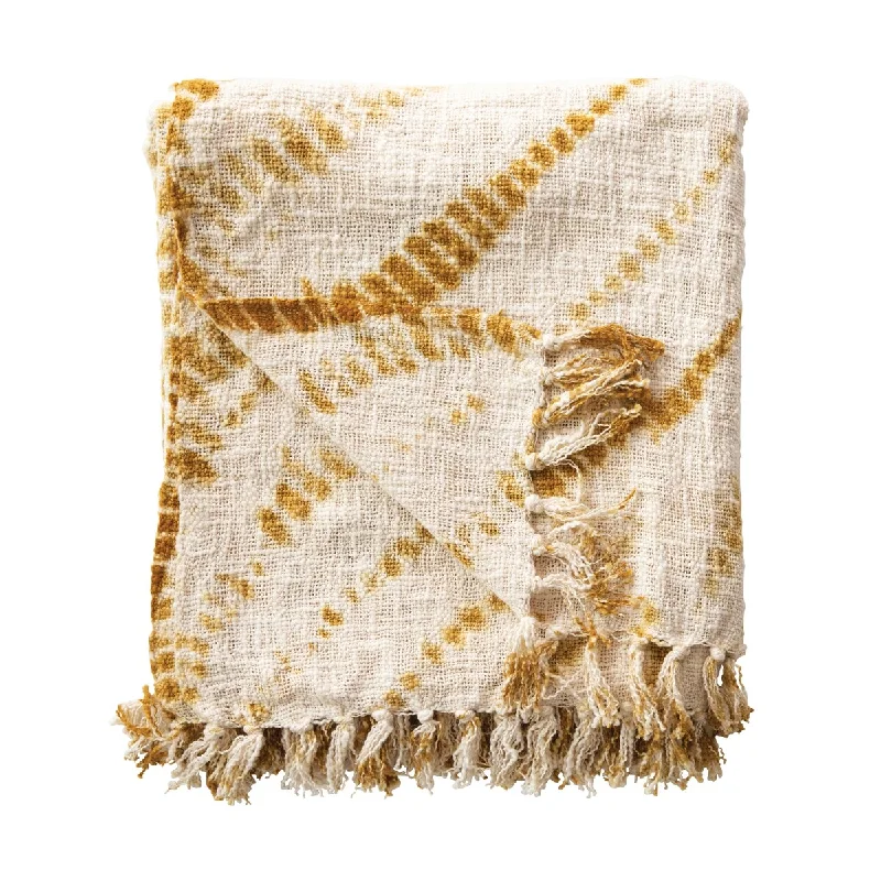 Acrylic blankets for a soft and affordable alternativeAcrylic blankets for a soft and affordable alternativeTie-Dyed Mustard with Fringe Cotton Throw