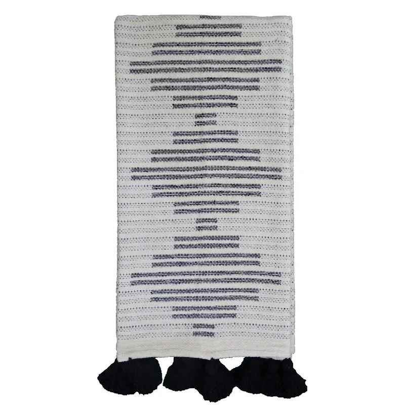 Recycled polyester blankets for an eco - conscious optionRecycled polyester blankets for an eco - conscious optionVibhsa Throw Blanket Black/ Natural Color 50" x 60"