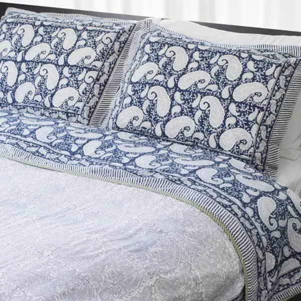 Rayon from bamboo blankets for a silky and breathable feelRayon from bamboo blankets for a silky and breathable feelHandmade Dreams in India Blue Paisley King Coverlet Set (India) Rayon from bamboo blankets for a silky and breathable feelRayon from bamboo blankets for a silky and breathable feelHandmade Dreams in India Blue Paisley King Coverlet Set (India)