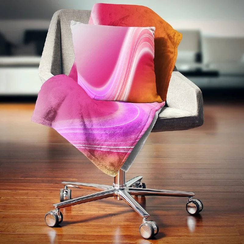 Fleece blankets for a cozy and plush textureFleece blankets for a cozy and plush textureDesignart 'Pink Abstract Curved Lines' Abstract Throw Blanket