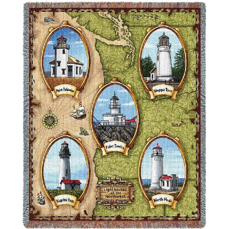Synthetic fiber blend blankets for a budget - friendly choiceSynthetic fiber blend blankets for a budget - friendly choiceLighthouses of the Northwest Blanket