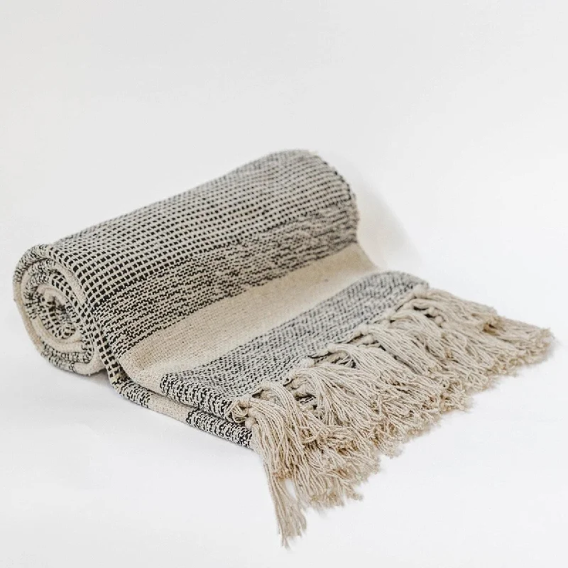 Rayon from bamboo blankets for a silky and breathable feelRayon from bamboo blankets for a silky and breathable feelBeige And Black Striped Cotton With Tassels Throw Rayon from bamboo blankets for a silky and breathable feelRayon from bamboo blankets for a silky and breathable feelBeige And Black Striped Cotton With Tassels Throw