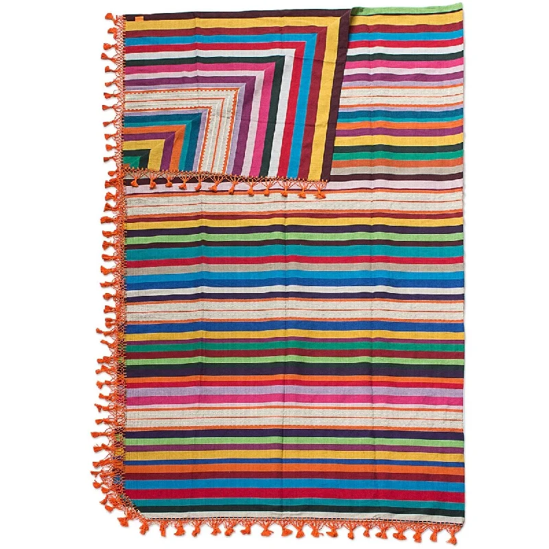Chenille blankets with a thick and fuzzy textureChenille blankets with a thick and fuzzy textureNovica Handmade Zapotec Sunset Cotton Blanket (Mexico)