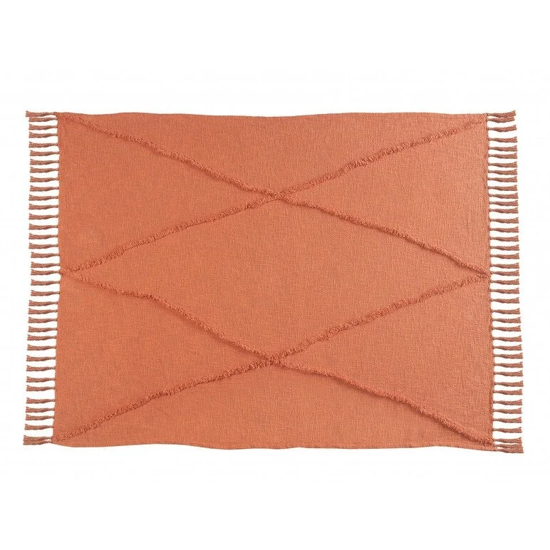 Linen blankets with a rustic and textured lookLinen blankets with a rustic and textured lookHomeRoots 60" X 50" Orange Woven Cotton Throw Blanket with Fringe Linen blankets with a rustic and textured lookLinen blankets with a rustic and textured lookHomeRoots 60" X 50" Orange Woven Cotton Throw Blanket with Fringe