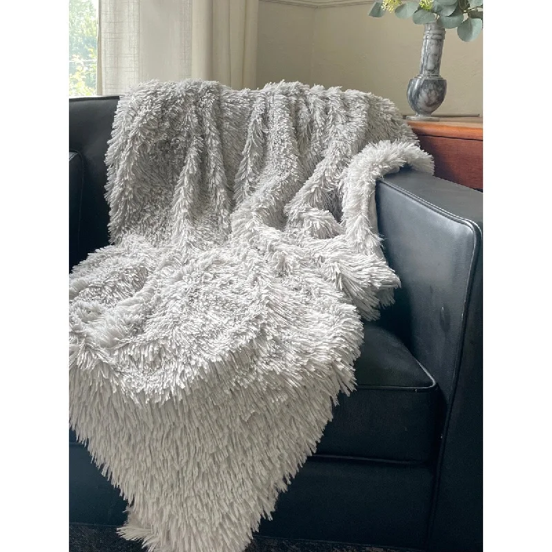 Chenille blankets with a thick and fuzzy textureChenille blankets with a thick and fuzzy textureLaurel & Mayfair Grey Shaggy Faux Fur Throw, 50x60" Chenille blankets with a thick and fuzzy textureChenille blankets with a thick and fuzzy textureLaurel & Mayfair Grey Shaggy Faux Fur Throw, 50x60"