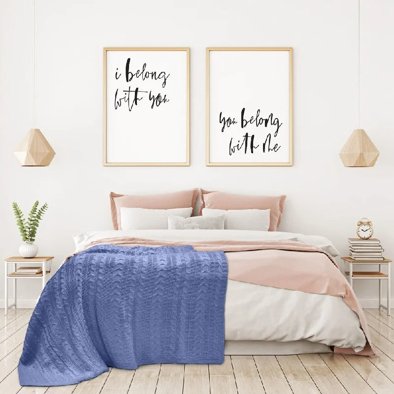 Mohair blankets with a unique sheen and softnessMohair blankets with a unique sheen and softnessBriarwood Home - 100% Soft Premium Acrylic Thermal Blanket - Lightweight Cable Knit Queen Size Bed Cover 90" X90 - Blue