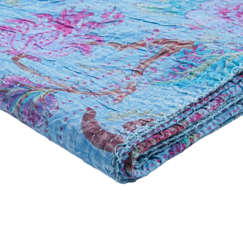 Fleece blankets for a cozy and plush textureFleece blankets for a cozy and plush textureHomeRoots 50" x 70" Multicolored, Kantha Cotton - Throw