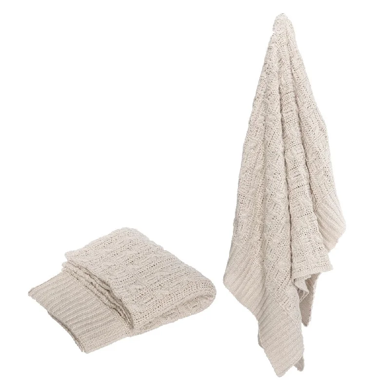 Rayon from bamboo blankets for a silky and breathable feelRayon from bamboo blankets for a silky and breathable feelPolyester Knit 50 x 60-inch Off-white Throw Rayon from bamboo blankets for a silky and breathable feelRayon from bamboo blankets for a silky and breathable feelPolyester Knit 50 x 60-inch Off-white Throw