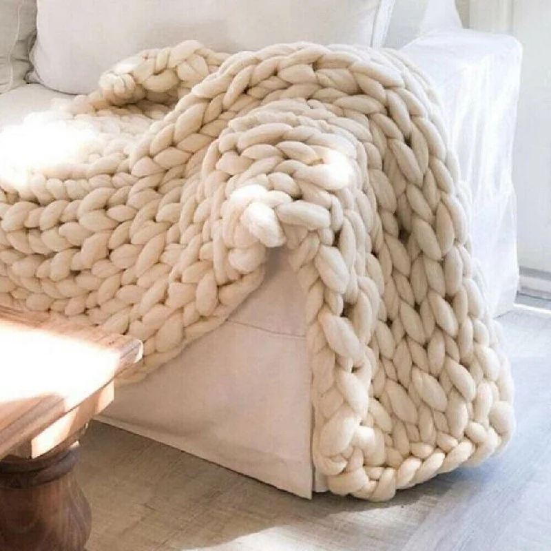 Recycled polyester blankets for an eco - conscious optionRecycled polyester blankets for an eco - conscious optionThick Winter Large Chunky Knit Handmade Warm Twin Beige Recycled polyester blankets for an eco - conscious optionRecycled polyester blankets for an eco - conscious optionThick Winter Large Chunky Knit Handmade Warm Twin Beige