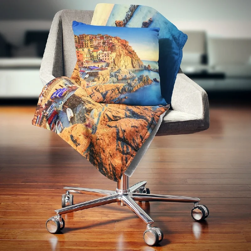 Cotton blankets for breathability and a lightweight feelCotton blankets for breathability and a lightweight feelDesignart 'Manarola Village View At Sunset' Beach Photo Throw Blanket Cotton blankets for breathability and a lightweight feelCotton blankets for breathability and a lightweight feelDesignart 'Manarola Village View At Sunset' Beach Photo Throw Blanket