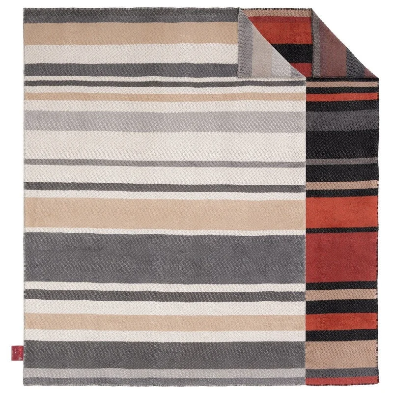 Chenille blankets with a thick and fuzzy textureChenille blankets with a thick and fuzzy textureIBENA Neutral and Vibrant Multicolor Stripe Throw Blanket 'Latina'