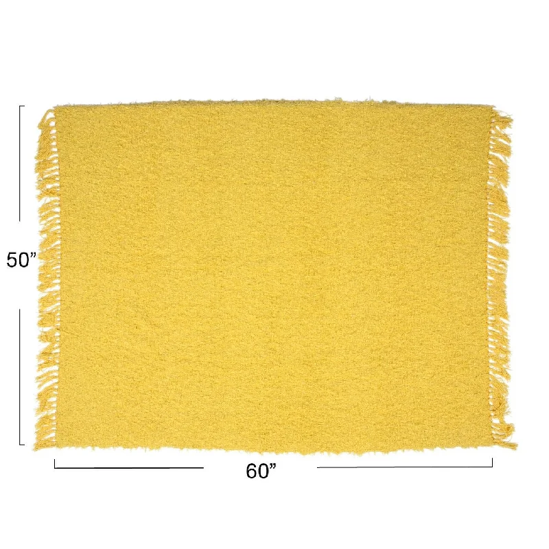 Chenille blankets with a thick and fuzzy textureChenille blankets with a thick and fuzzy textureWoven Cotton Throw Blanket with Fringe - 60.0"L x 50.0"W x 0.3"H Chenille blankets with a thick and fuzzy textureChenille blankets with a thick and fuzzy textureWoven Cotton Throw Blanket with Fringe - 60.0"L x 50.0"W x 0.3"H