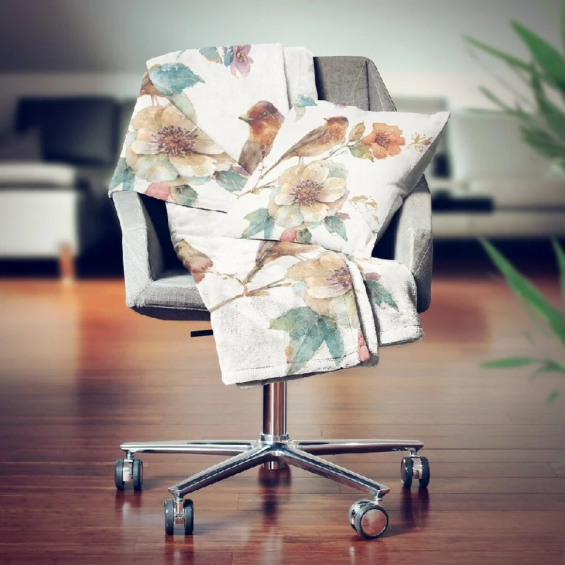 Linen blankets with a rustic and textured lookLinen blankets with a rustic and textured lookDesignart'Bird on Flower Branch'Traditional Throw Blanket - 71x59 Linen blankets with a rustic and textured lookLinen blankets with a rustic and textured lookDesignart'Bird on Flower Branch'Traditional Throw Blanket - 71x59