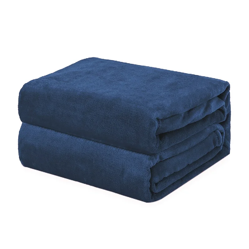 Recycled polyester blankets for an eco - conscious optionRecycled polyester blankets for an eco - conscious optionNavy Fleece Throw Flannel Blanket, 50x60in Recycled polyester blankets for an eco - conscious optionRecycled polyester blankets for an eco - conscious optionNavy Fleece Throw Flannel Blanket, 50x60in