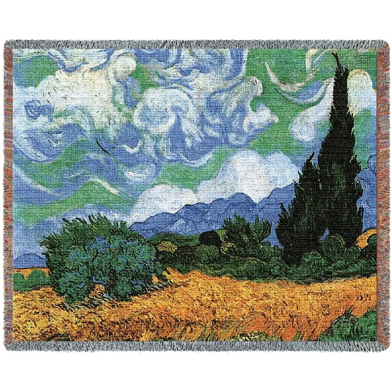 Wool blankets with natural warmth and insulationWool blankets with natural warmth and insulationWheat Field with Cypresses Blanket Wool blankets with natural warmth and insulationWool blankets with natural warmth and insulationWheat Field with Cypresses Blanket