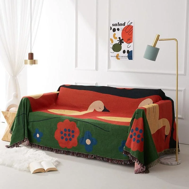Microfiber blankets that are durable and easy to care forMicrofiber blankets that are durable and easy to care forDucks in Pasture Abstract Tapestry & Throw Blanket