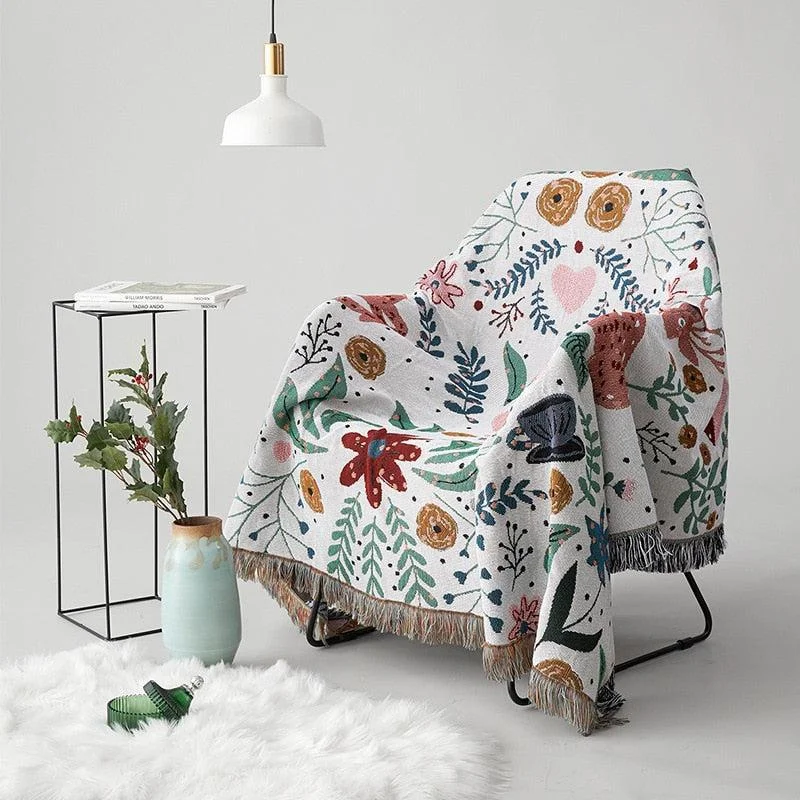 Cotton blankets for breathability and a lightweight feelCotton blankets for breathability and a lightweight feelEnchanted Forest Throw Blanket