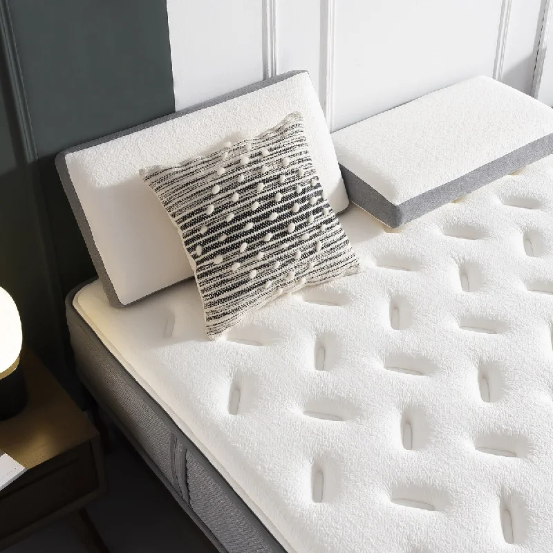 Natural latex and organic cotton blend mattressesKing Mattress,10 Inch Hybrid Tight top Mattress, Memory Foam Pocket Spring Mattress