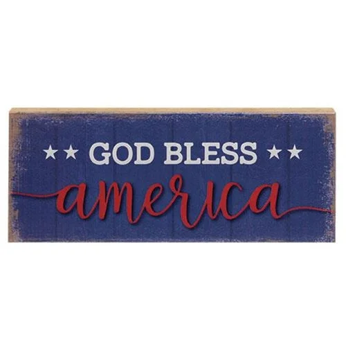 Bed skirts with a Christmas - themed patternGod Bless America Long Shelf Sitter Block Bed skirts with a Christmas - themed patternGod Bless America Long Shelf Sitter Block