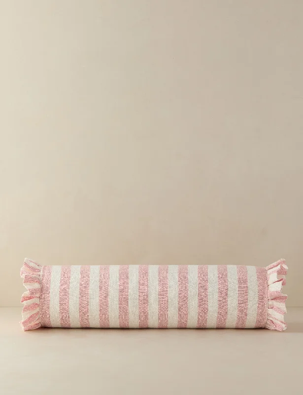 Square Pillows for Modern Home DecorAmaroso Linen Ruffle Bolster Pillow