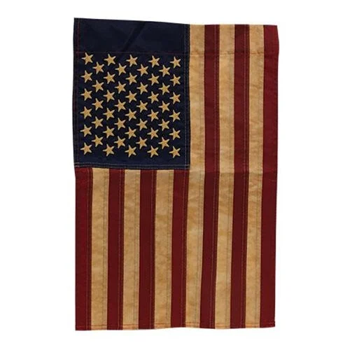 Bed skirts with a lace trim for a romantic touchEmbroidered Nylon Teastained American Garden Flag Bed skirts with a lace trim for a romantic touchEmbroidered Nylon Teastained American Garden Flag