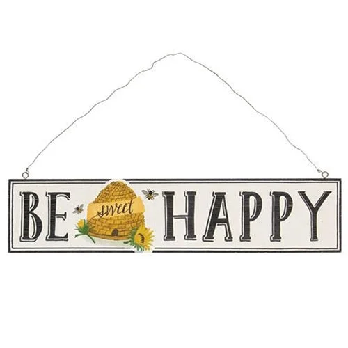 Bed skirts with a shabby - chic styleBe Happy Beehive Sign