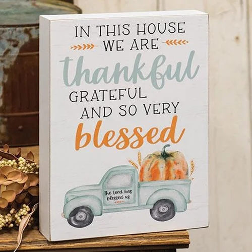Bed skirts with a unicorn - themed print for kids' bedsIn This House We Are Thankful Pumpkin Truck Box Sign Bed skirts with a unicorn - themed print for kids' bedsIn This House We Are Thankful Pumpkin Truck Box Sign