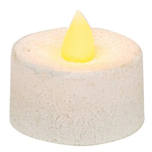Bed skirts with a geometric cut - out designWhite Cement Timer Tealight