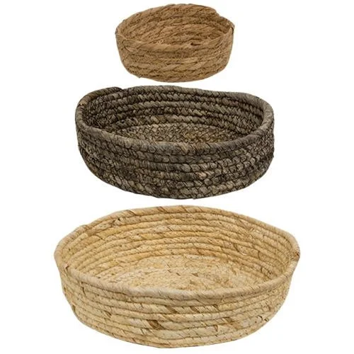 Bed skirts with a nautical theme3/Set Corn Husk Rope Basket Trays