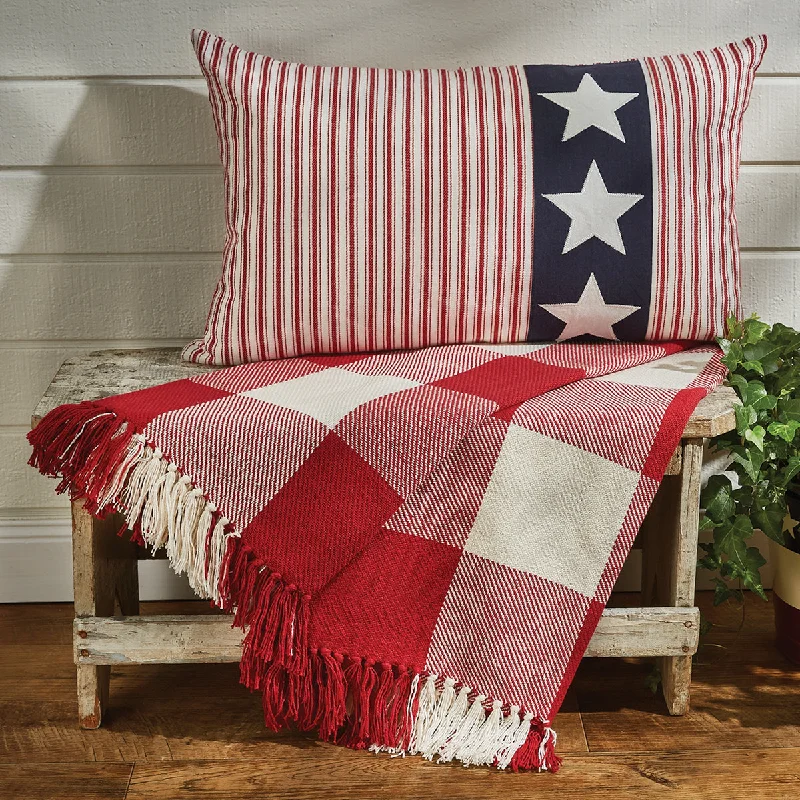 Rayon from bamboo blankets for a silky and breathable feelWicklow Check Throw - Red/Cream