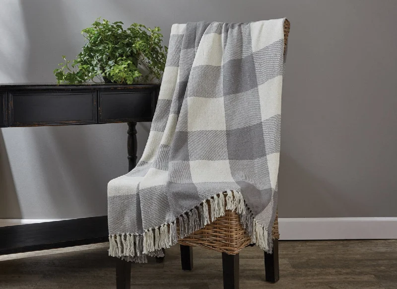 Mohair blankets with a unique sheen and softnessWicklow Check Throw - Dove