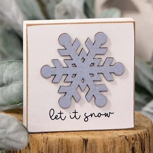 Bed skirts with a retro - style patternLet It Snow Snowflake Block